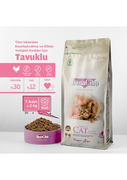 Adult Cat Kısırlaştırılmış Yetişkin Kedi Maması 2 kg x 7 Adet, Tüm Irklar Için, Doğal, Şeker Içermez