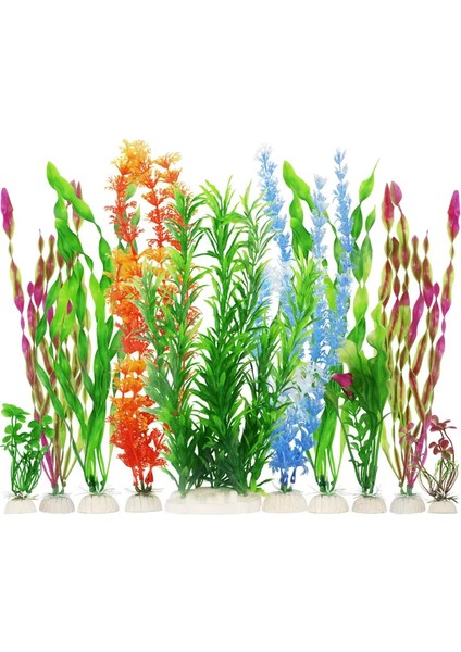 Akvaryum Dekor Plastik Bitki Karışık Renkli 35-50CM 1 Adet modelleri