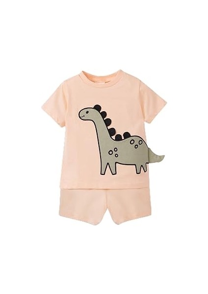 Erkek Bebek 2'li Pijama Takımı Kısa Kollu Penye Tişort Esnek Belli Şort