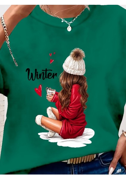 Kadın Yılbaşı Özel Uzun Kollu Bisiklet Yaka Desenli Viskon Iki Iplik Bluz fiyatları