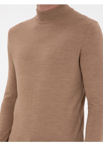 Erkek Camel Slim Fit Basic Kazak 50293281-VR015