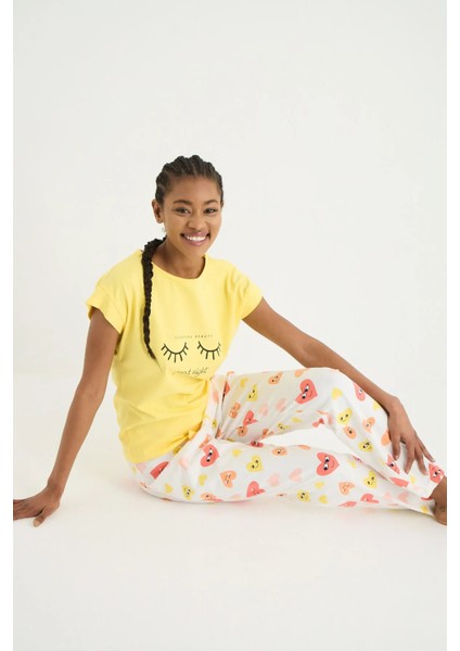 Maya Örme Kısa Kol Pijama - Tshirt Pantolon Set fiyatları