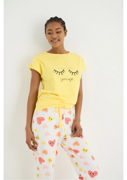 Maya Örme Kısa Kol Pijama - Tshirt Pantolon Set fırsatları