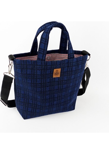 El Yapımı Lacivert Siyah Ekose El ve Omuz Çantası fırsatları