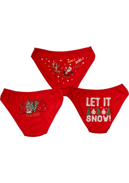 Arias Closet Kırmızı Yılbaşı Desenli 3lü Pamuklu Külot Takımı OZN-22969 fiyatları