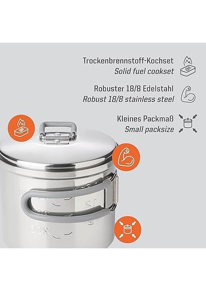 0.585 Lt Katı Yakıtlı Paslanmaz Çelik Pişirme Seti fiyatları