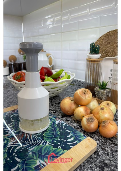 Doğrayıcı Paslanmaz Çelik Bıçaklı Üstten Basmalı El Rondosu Blender Soğan Sebze Doğrayıcı indirimleri