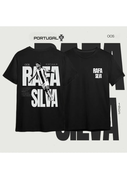 Rafa Silva Baskılı Unısex Tshirt - Beşiktaş Baskılı Kadın / Erkek Oversize Tshirt - Futbolcu Baskılı Tişört -Caglisa