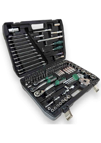 Newprotech 72 Diş Eğik 3'lü Cırcır Set 121 Parça Lokma Takımı Oto Tamirci Tam Set 1/2-3/8-1/4 fiyatları