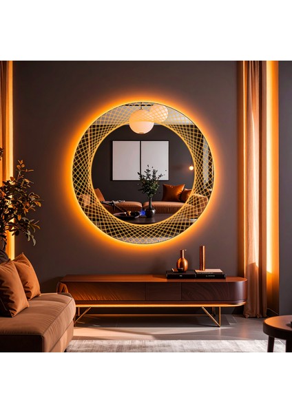 Trivon Amber Led'li Lazer Kumlamalı Lavabo & Banyo Aynası (Dokunmatik Sensörlü)