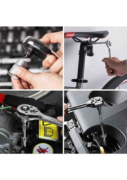 46 Parça Çantalı Cırcır Seti Lokma Anahtarı Seti Tornavida Uçları Araba Bisiklet Tamir indirimleri