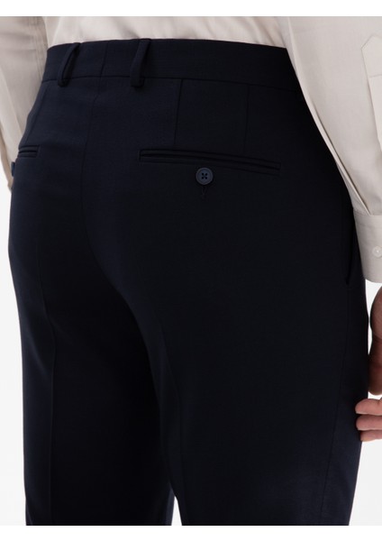 Erkek Lacivert Slim Fit Yün Karışımlı Klasik Pantolon 50306053-VR033 modelleri