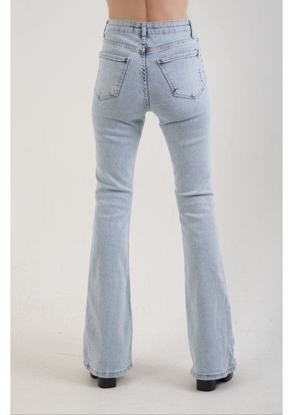 Mavi Kar Yıkama Ispanyol Paça Jean Pantolon modelleri