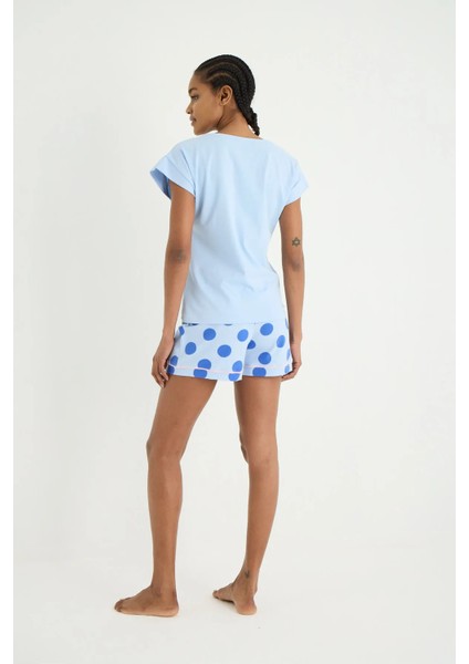 Agnes Örme Kısa Kol Pijama - Tshirt Şort Set