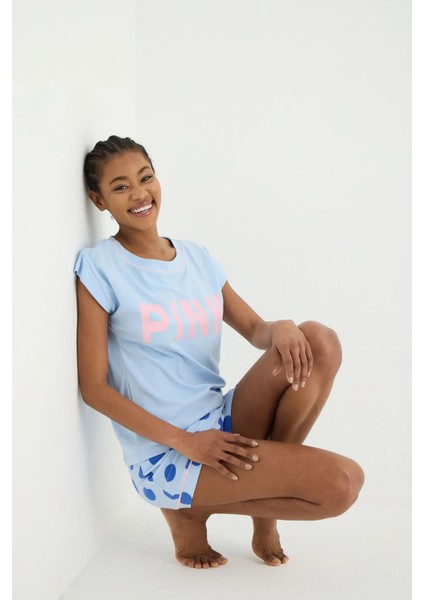 Agnes Örme Kısa Kol Pijama - Tshirt Şort Set modelleri