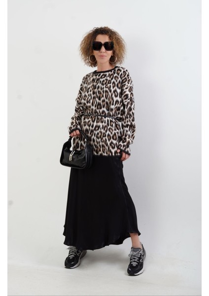 Kahve Leopar Şardonlu Bluz fırsatları