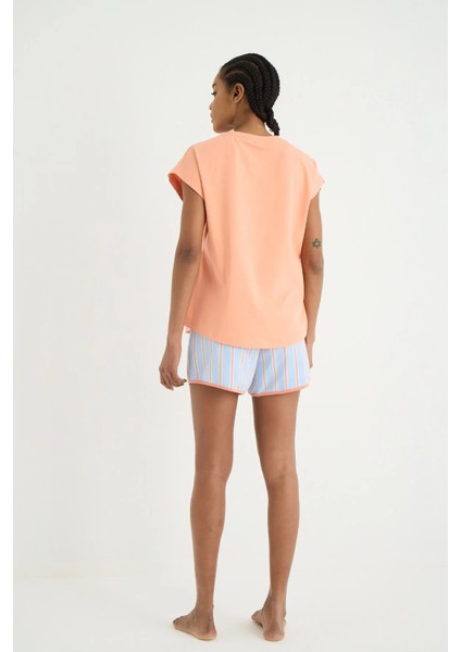 Agatha Örme Kolsuz Pijama - Tshirt Şort Set modelleri