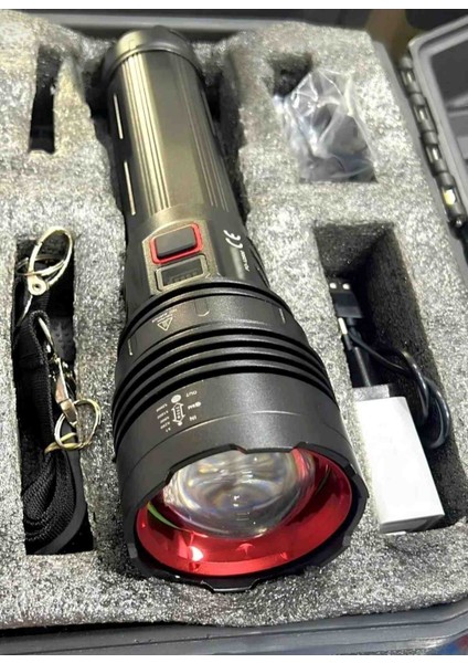 Avcı El Feneri 5000 Lümen PD-12500 50 Watt Zoomlu Çift Pil 18000 Mah