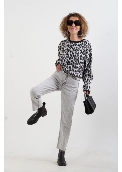 Siyah Leopar Şardonlu Bluz indirimleri