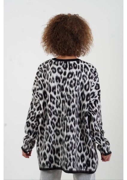 Siyah Leopar Şardonlu Bluz