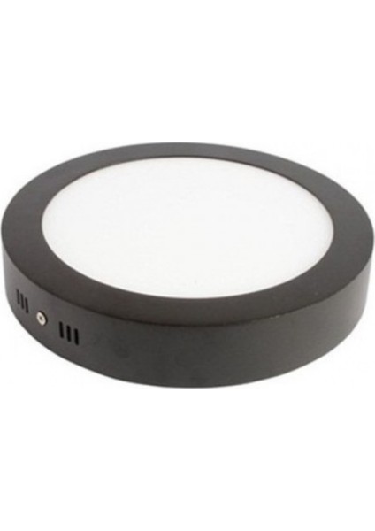 24W Sıva Üstü Yuvarlak LED Panel Siyah Kasa- Beyaz Işık 6500K | Enerji Tasarruflu, uzun ömür