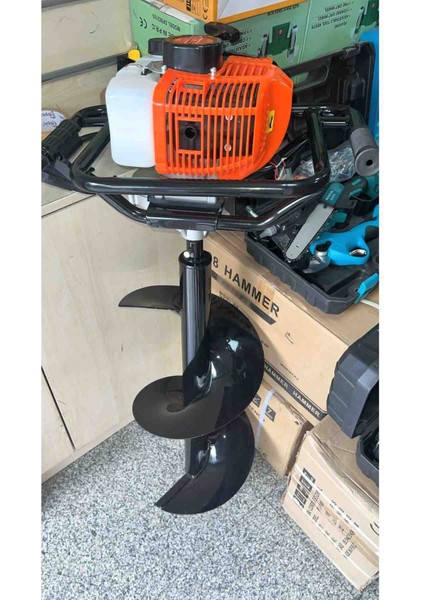 Çap 30 cm Benzinli Toprak Burgu Makinesi Çukur Açma Delme Ipli Burgu Ucu Dahildir.