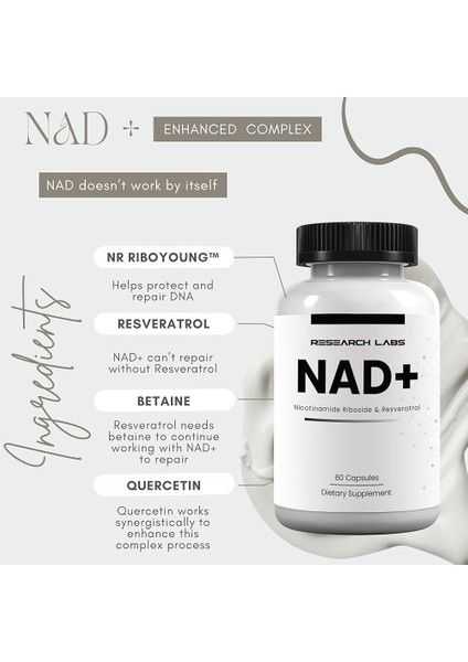 Nad+ Nicotinamide Riboside Quercetin Resveratrol Betaine True Nad Anti Aging