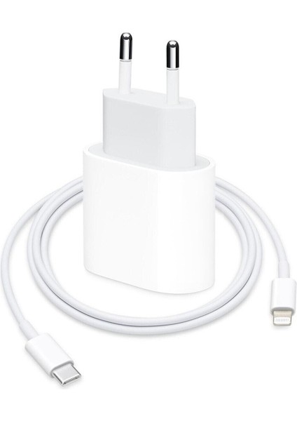 Apple iphone Uyumlu 20 Watt Hızlı Şarj Adaptörü + Type-C Lightning Kablo