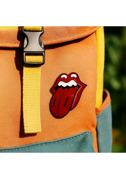 The Rolling Stones Logo Şekilli Mine Boyalı El Yapımı Broş Yaka Iğnesi fiyatları
