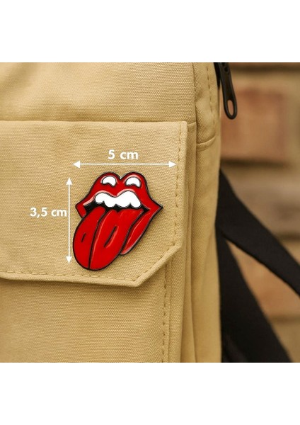 The Rolling Stones Logo Şekilli Mine Boyalı El Yapımı Broş Yaka Iğnesi fırsatları