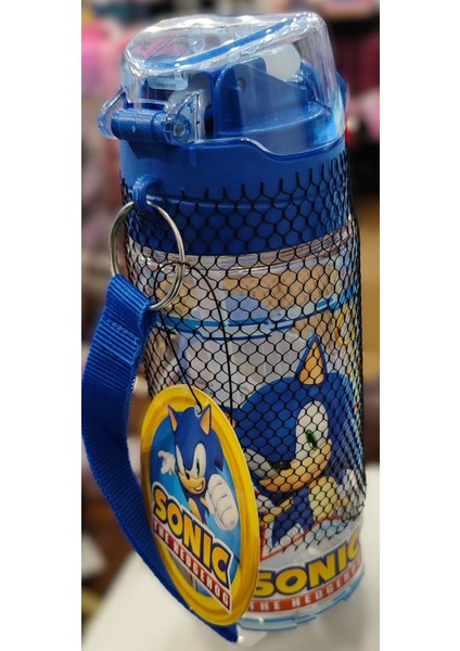 Sonic Figürlü Plastik Matara Pipetli 550 ml