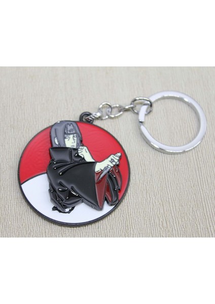 Itachi Uchiha Akatsuki Anahtarlık – Yuvarlak 5 cm Çap / Toplam Uzunluk 11 cm