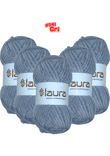 Kadife El Örgü İpi, 5'li Paket, 5X100 Gr. 120 Mt., %100 Mikro Polyester