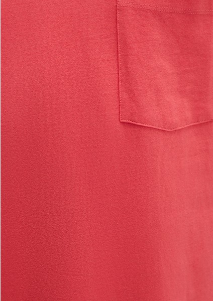 Cep Detaylı Pembe Tişört 066248-71079