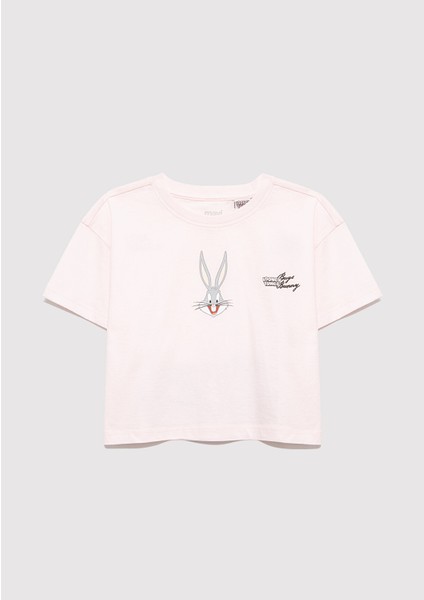 Bugs Bunny Baskılı Pembe Tişört 7610369-90773