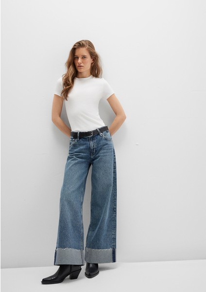 Emilia Classic Denim Puslu Koyu Mavi Jean Pantolon 1012641-90118