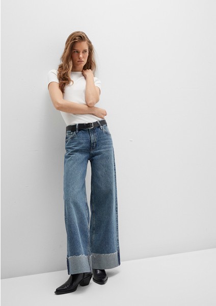 Emilia Classic Denim Puslu Koyu Mavi Jean Pantolon 1012641-90118 fiyatları