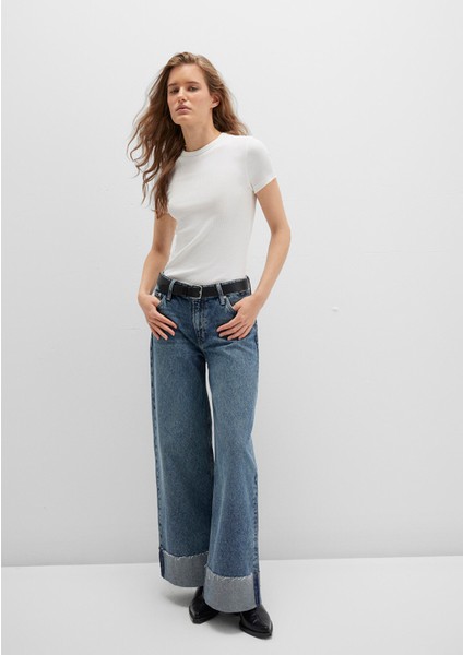 Emilia Classic Denim Puslu Koyu Mavi Jean Pantolon 1012641-90118 modelleri