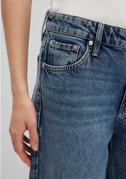 Emilia Classic Denim Puslu Koyu Mavi Jean Pantolon 1012641-90118