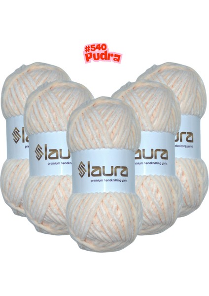 Kadife El Örgü İpi, 5'li Paket, 5X100 Gr. 120 Mt., %100 Mikro Polyester