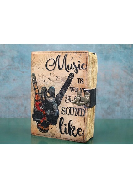 Müzik Temalı Deri Defter