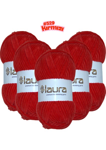Kadife El Örgü İpi, 5'li Paket, 5X100 Gr. 120 Mt., %100 Mikro Polyester
