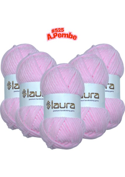 Kadife El Örgü İpi, 5'li Paket, 5X100 Gr. 120 Mt., %100 Mikro Polyester