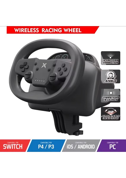 Telefon Uyumlu Oyuncu Direksiyon Seti Titreşimli Wireless Android/ios/ps4/ps3/pc/ns 270• Pedallı indirimleri