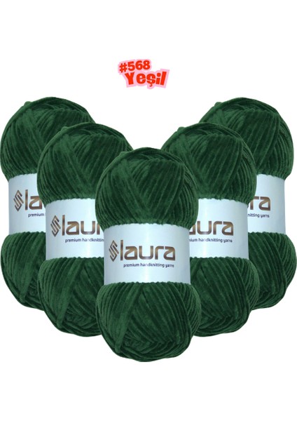 Kadife El Örgü İpi, 5'li Paket, 5X100 Gr. 120 Mt., %100 Mikro Polyester