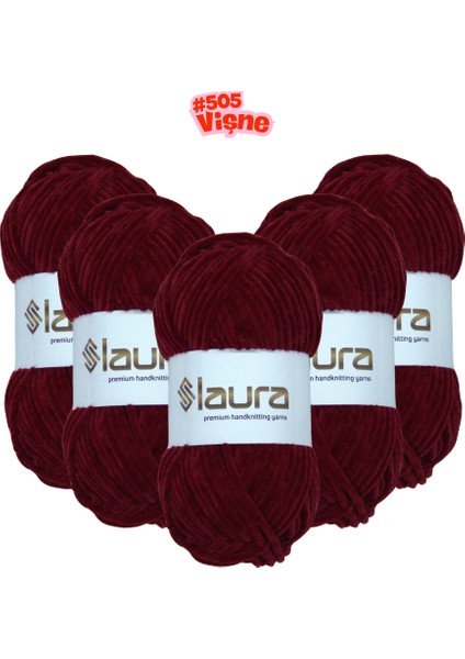 Kadife El Örgü İpi, 5'li Paket, 5X100 Gr. 120 Mt., %100 Mikro Polyester