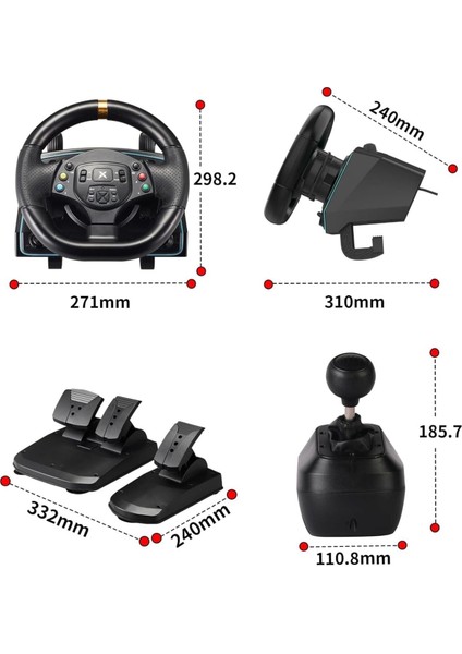 PS4/PS3/PC/XBOX360 One S/x/n-S Uyumlu Manuel Oyuncu Direksiyon Seti 1080• LED Titreşimli indirimleri