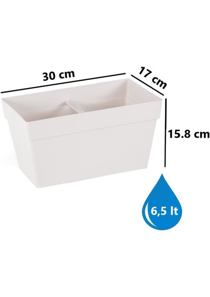 SO-YB01A Askılı Yalı Balkon Saksı 6.5 Lt Kirli Beyaz 3 Adet fiyatları