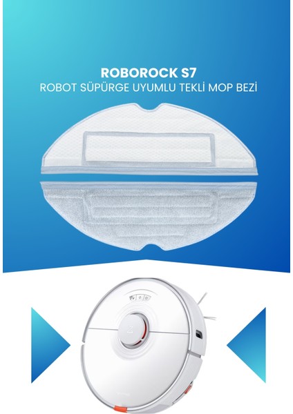 Roborock S7 Robot Süpürge Uyumlu Tekli Mop Bezi