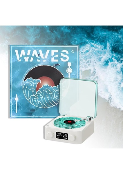 Waves Nostalji Plak Görünümlü Bluetooth Hoparlör Retro Müzik Plak (Ses Bombası) fiyatları